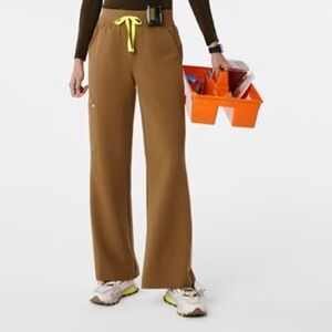 Figs Women's Earth Tone Wide Leg Scrub Pants